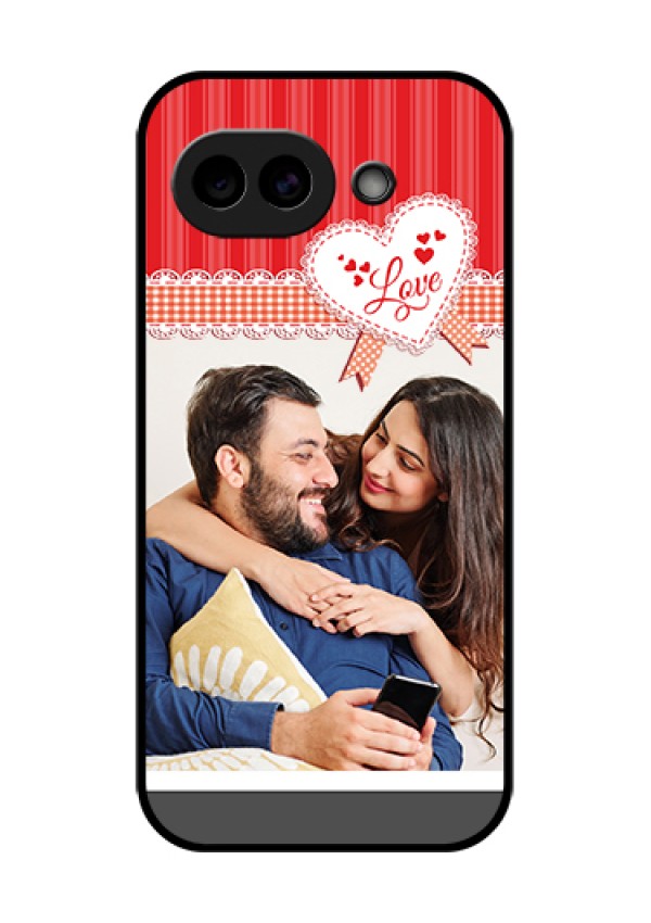 Google Pixel 10A 5G Custom Glass Phone Case - Red Love Pattern Design