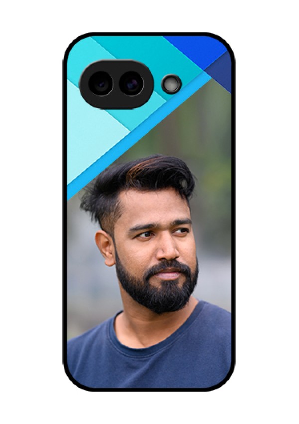 Google Pixel 10A 5G Custom Glass Phone Case - Blue Pattern Design