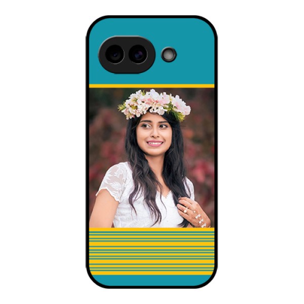 Google Pixel 10A 5G Custom Glass Phone Case - Yellow & Blue Design