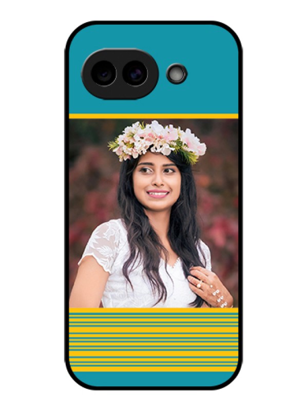 Custom Google Pixel 10A 5G Custom Glass Phone Case - Yellow & Blue Design