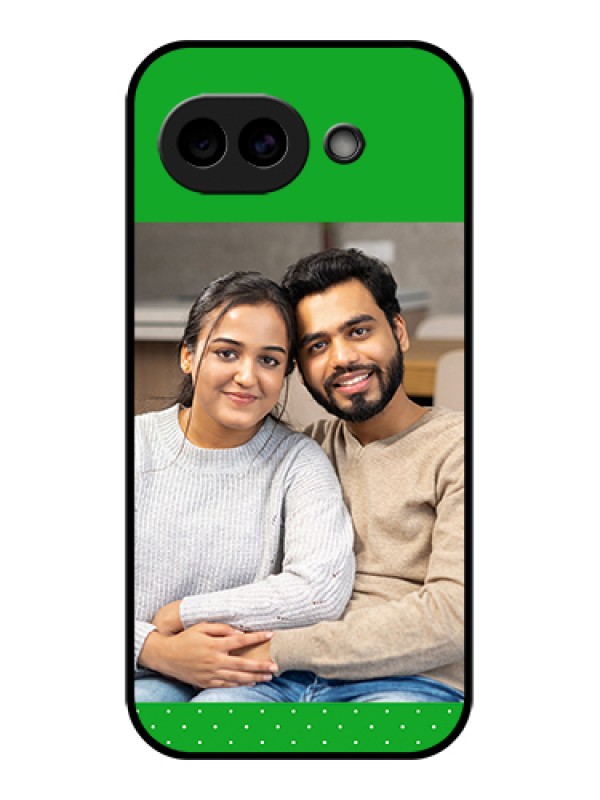 Custom Google Pixel 10A 5G Custom Glass Phone Case - Green Pattern Design