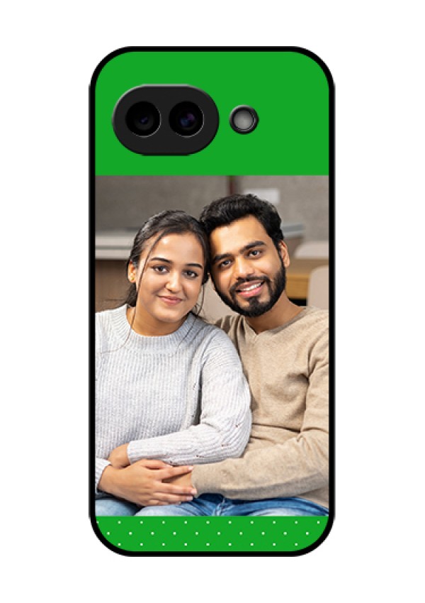 Google Pixel 10A 5G Custom Glass Phone Case - Green Pattern Design