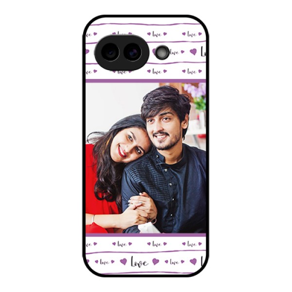 Google Pixel 10A 5G Custom Glass Phone Case - Couples Heart Design