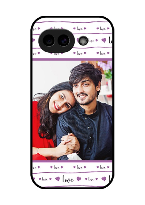 Google Pixel 10A 5G Custom Glass Phone Case - Couples Heart Design