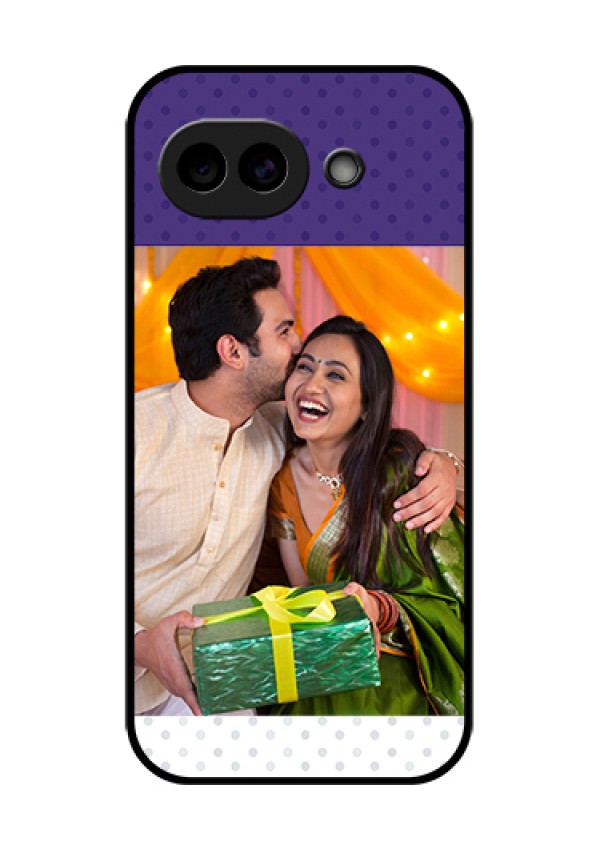 Google Pixel 10A 5G Custom Glass Phone Case - Violet Colored Pattern Design