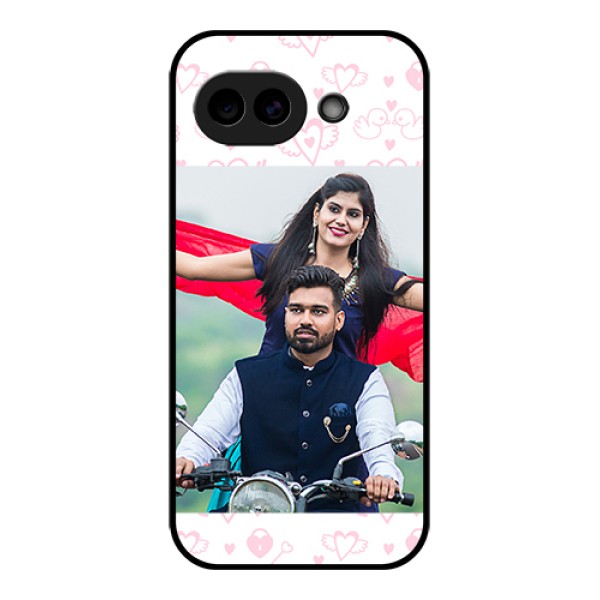 Google Pixel 10A 5G Custom Glass Phone Case - Pink Flying Heart Design