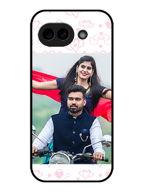 Custom Google Pixel 10A 5G Custom Glass Phone Case - Pink Flying Heart Design
