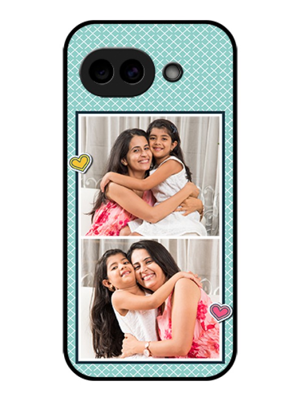 Custom Google Pixel 10A 5G Custom Glass Phone Case - 2 Image Holder With Pattern Design