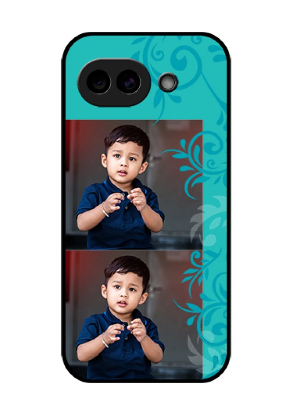 Google Pixel 10A 5G Custom Glass Phone Case - With Photo And Green Floral Design