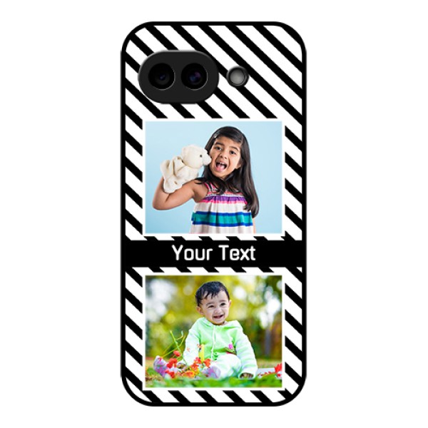 Google Pixel 10A 5G Custom Glass Phone Case - Black And White Stripes Design