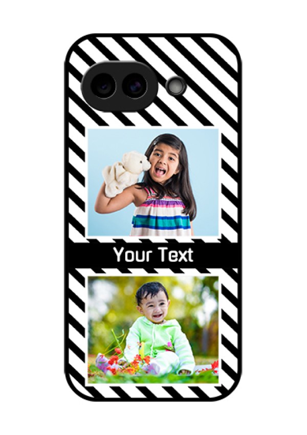 Google Pixel 10A 5G Custom Glass Phone Case - Black And White Stripes Design