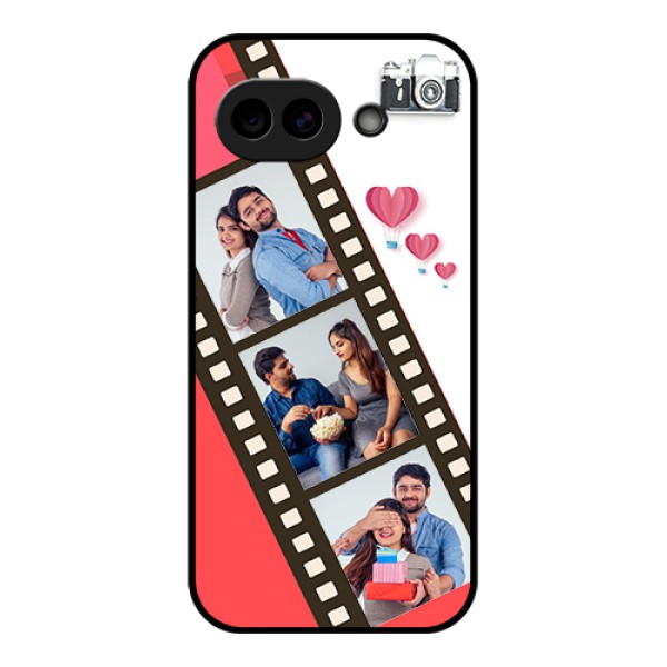 Google Pixel 10A 5G Custom Glass Phone Case - 3 Image Holder With Film Reel