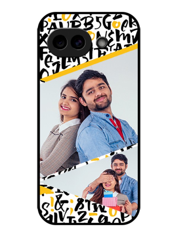 Custom Google Pixel 10A 5G Custom Glass Phone Case - Letters Pattern Design