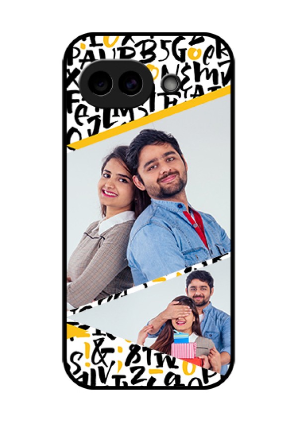 Google Pixel 10A 5G Custom Glass Phone Case - Letters Pattern Design