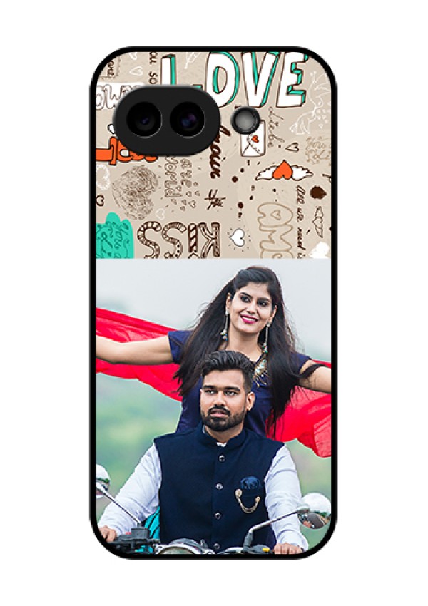 Google Pixel 10A 5G Custom Glass Phone Case - Love Doodle Pattern