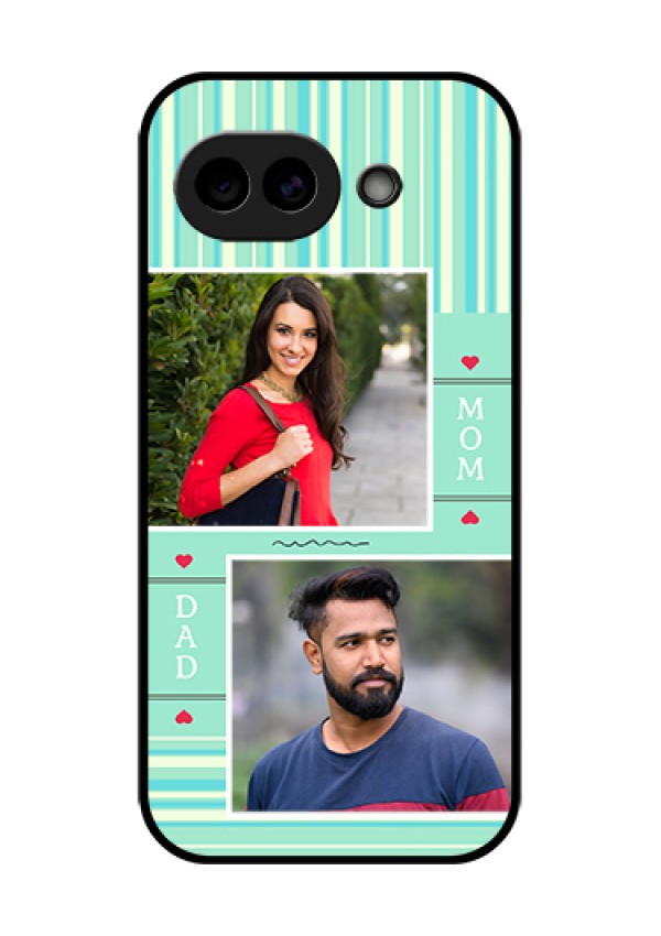 Google Pixel 10A 5G Custom Glass Phone Case - Mom & Dad Pic Design