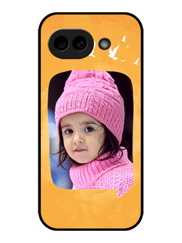 Custom Google Pixel 10A 5G Custom Glass Phone Case - Water Color Design With Bird Icons