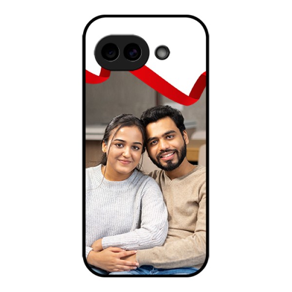 Google Pixel 10A 5G Custom Glass Phone Case - Red Ribbon Frame Design