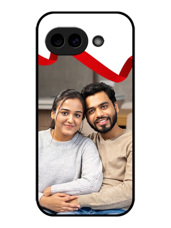 Custom Google Pixel 10A 5G Custom Glass Phone Case - Red Ribbon Frame Design