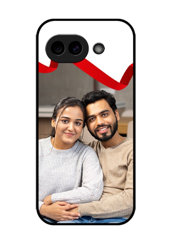 Google Pixel 10A 5G Custom Glass Phone Case - Red Ribbon Frame Design