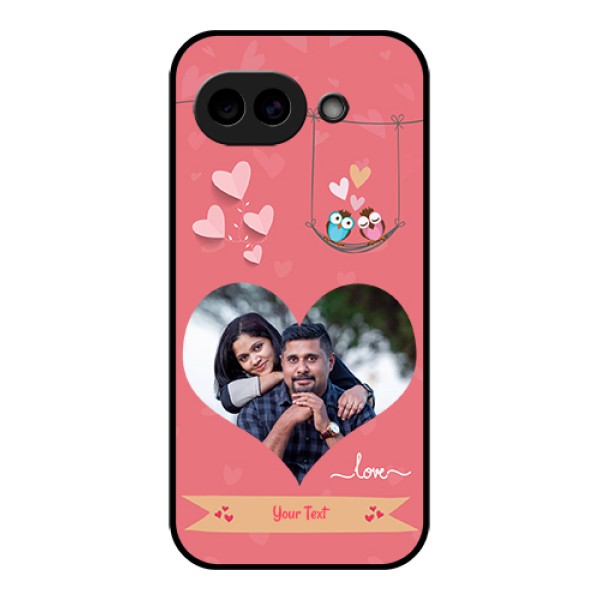 Google Pixel 10A 5G Custom Glass Phone Case - Peach Color Love Design