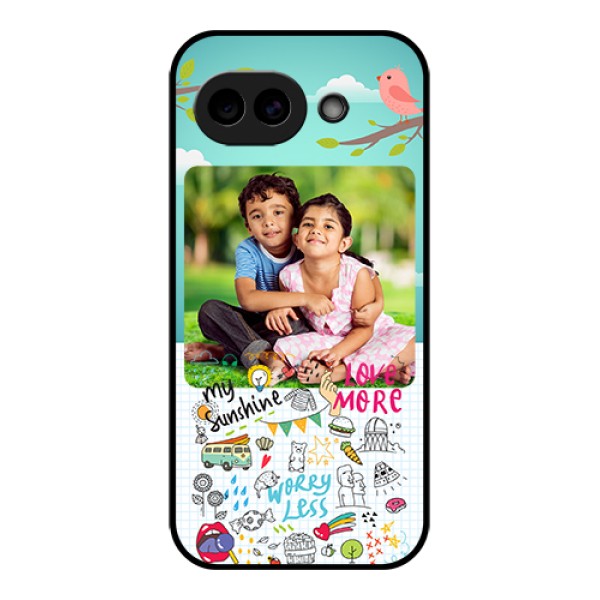Google Pixel 10A 5G Custom Glass Phone Case - Doodle Love Design