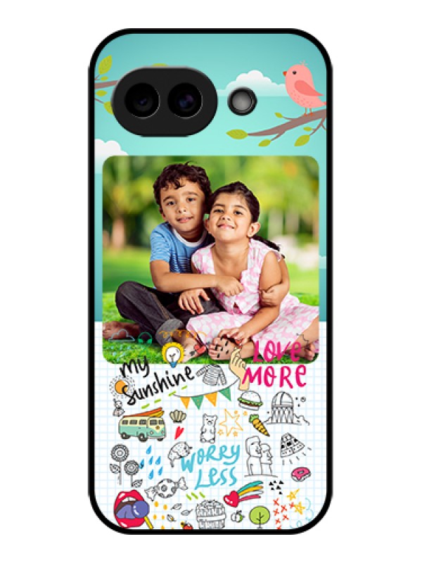 Custom Google Pixel 10A 5G Custom Glass Phone Case - Doodle Love Design
