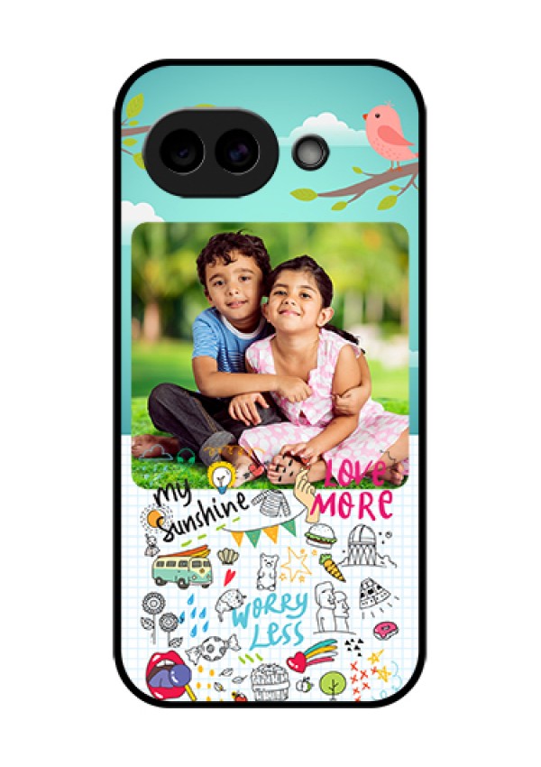 Google Pixel 10A 5G Custom Glass Phone Case - Doodle Love Design
