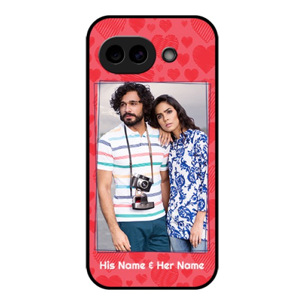Google Pixel 10A 5G Custom Glass Phone Case - With Red Heart Symbols Design