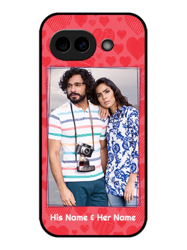 Custom Google Pixel 10A 5G Custom Glass Phone Case - With Red Heart Symbols Design