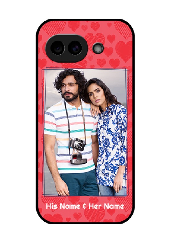 Google Pixel 10A 5G Custom Glass Phone Case - With Red Heart Symbols Design