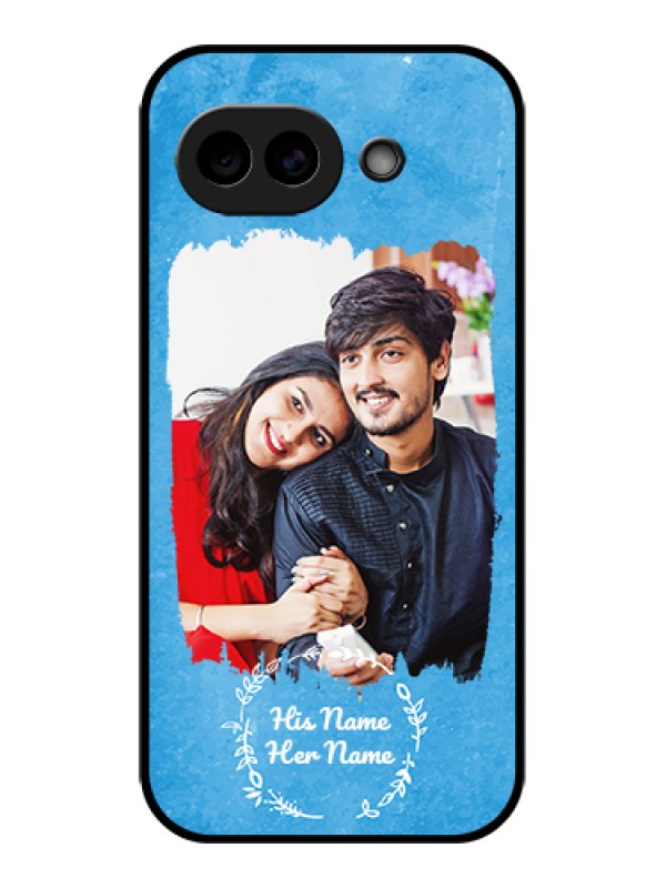 Custom Google Pixel 10A 5G Custom Glass Phone Case - Blue Color Vintage Design