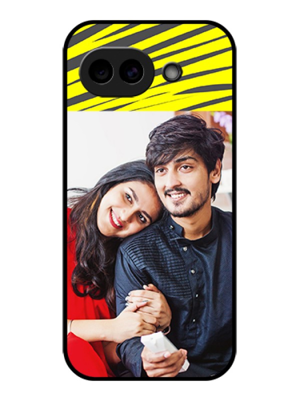 Custom Google Pixel 10A 5G Custom Glass Phone Case - Yellow Abstract Design