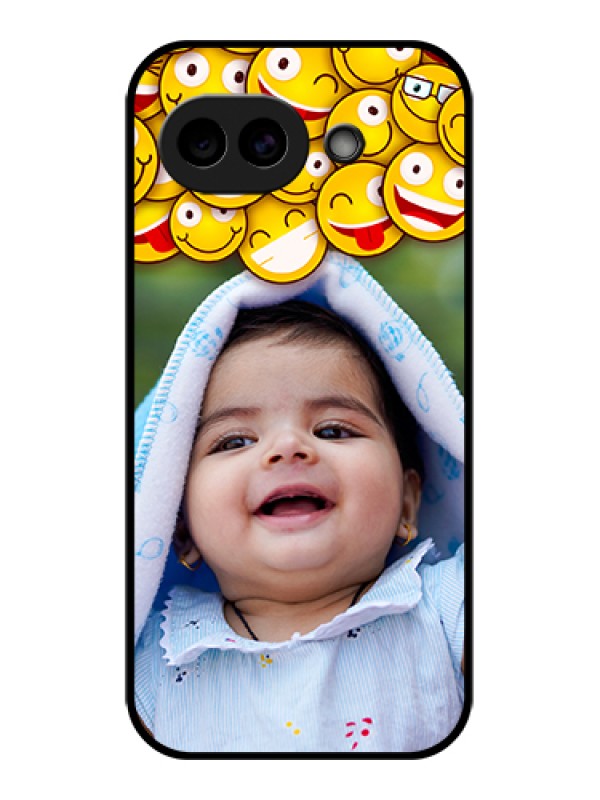 Custom Google Pixel 10A 5G Custom Glass Phone Case - With Smiley Emoji Design