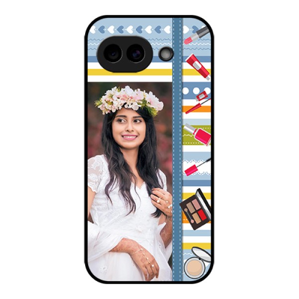 Google Pixel 10A 5G Custom Glass Phone Case - Makeup Icons Design