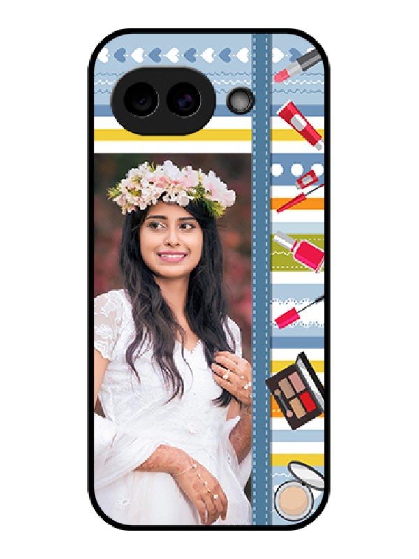 Custom Google Pixel 10A 5G Custom Glass Phone Case - Makeup Icons Design