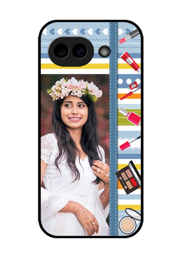 Google Pixel 10A 5G Custom Glass Phone Case - Makeup Icons Design