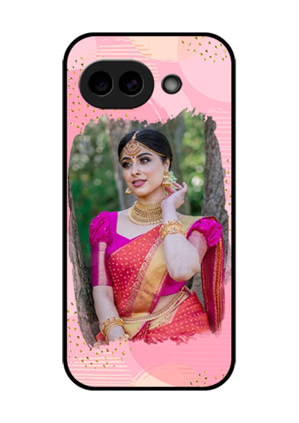 Google Pixel 10A 5G Custom Glass Phone Case - Gold Glitter Splash Design