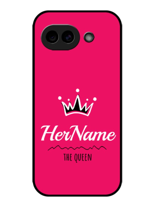 Custom Google Pixel 10A 5G Custom Glass Phone Case - Queen With Name Design