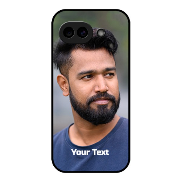 Google Pixel 10A 5G Custom Glass Phone Case - Photo With Text Design