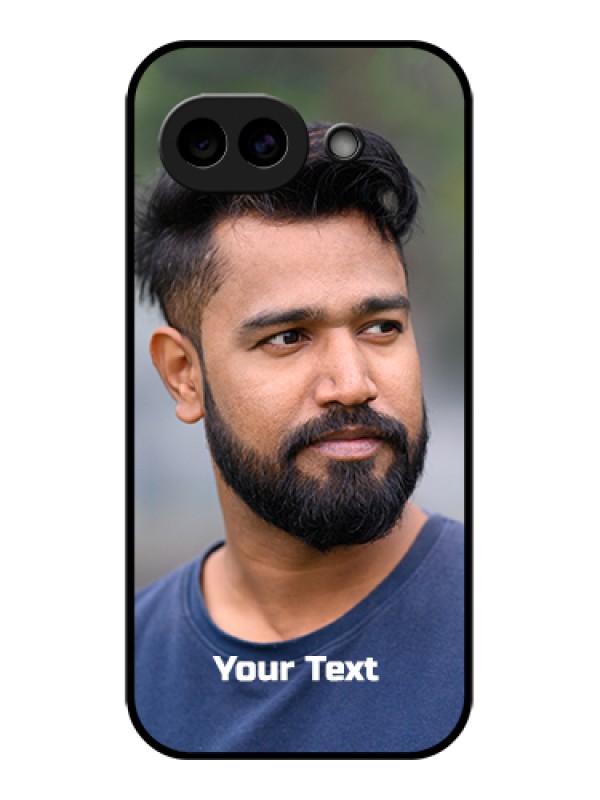 Custom Google Pixel 10A 5G Custom Glass Phone Case - Photo With Text Design