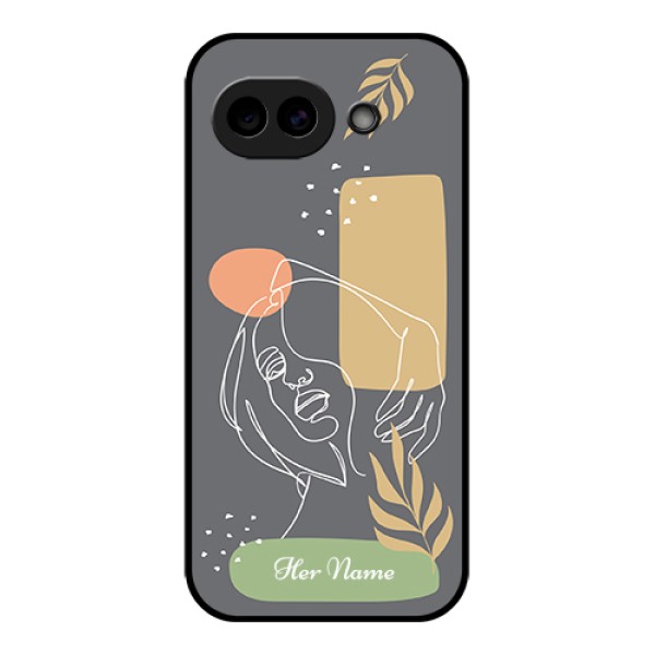 Google Pixel 10A 5G Custom Glass Phone Case - Gazing Woman Line Art Design
