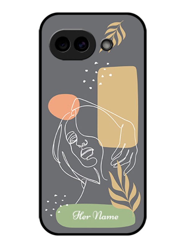 Custom Google Pixel 10A 5G Custom Glass Phone Case - Gazing Woman Line Art Design