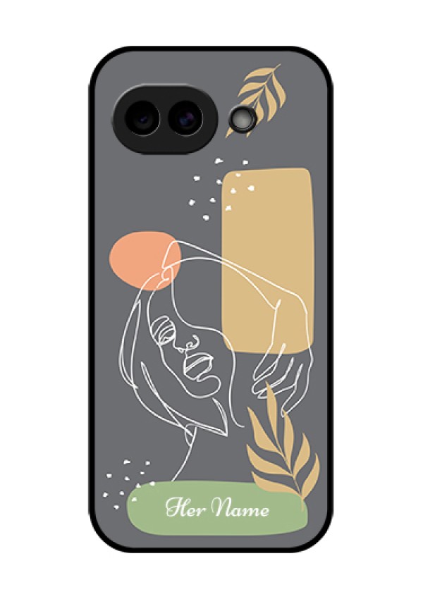 Google Pixel 10A 5G Custom Glass Phone Case - Gazing Woman Line Art Design