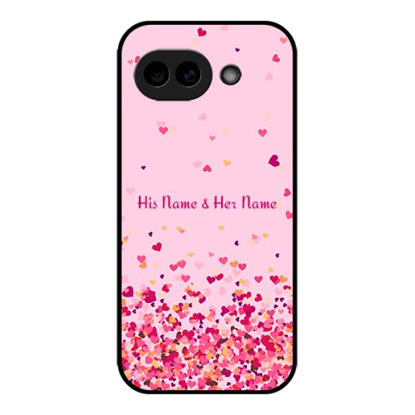 Google Pixel 10A 5G Custom Glass Phone Case - Floating Hearts Design