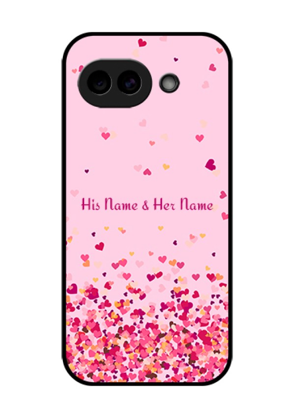 Google Pixel 10A 5G Custom Glass Phone Case - Floating Hearts Design