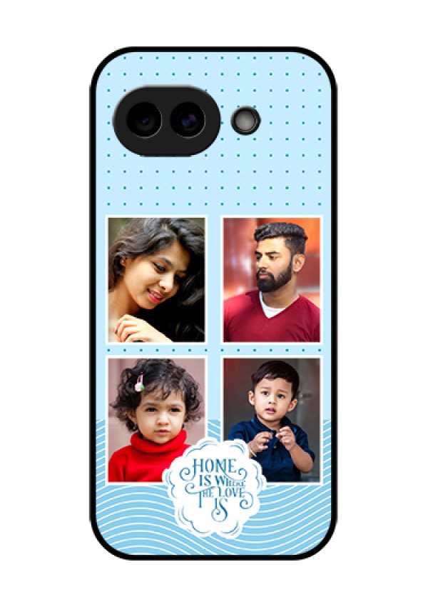 Google Pixel 10A 5G Custom Glass Phone Case - Cute Love Quote With 4 Pic Upload Design