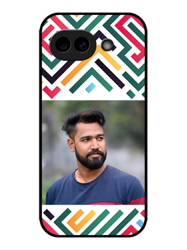 Custom Google Pixel 10A 5G Custom Glass Phone Case - Colorful Maze Pattern Design