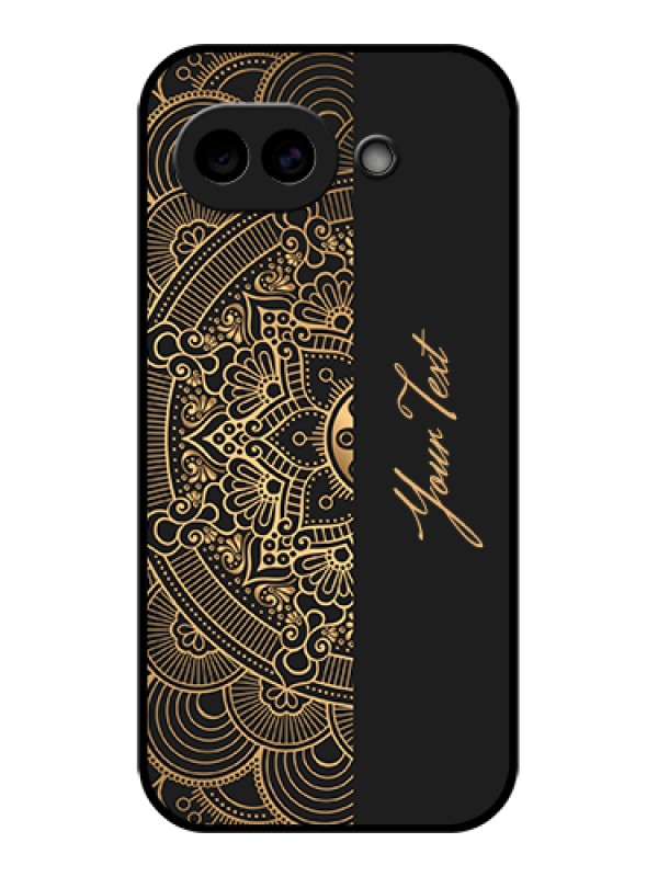 Custom Google Pixel 10A 5G Custom Glass Phone Case - Mandala Art With Custom Text Design