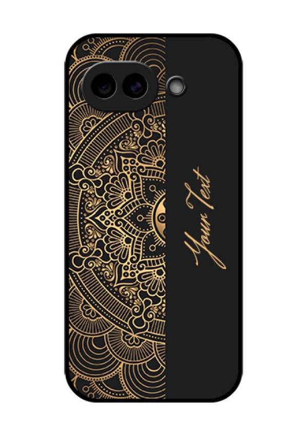 Google Pixel 10A 5G Custom Glass Phone Case - Mandala Art With Custom Text Design